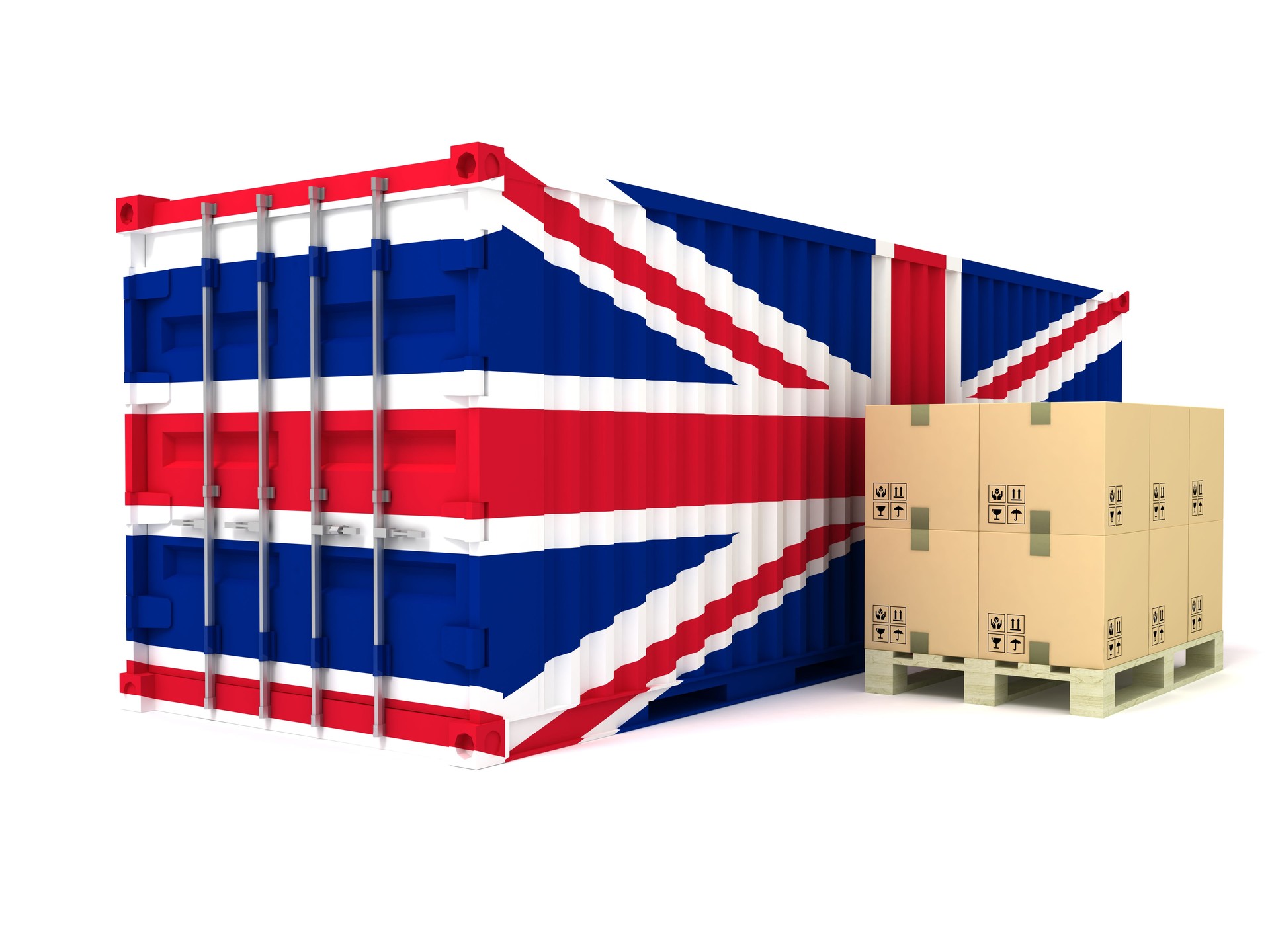 UK cargo container British export import shipping Brexit