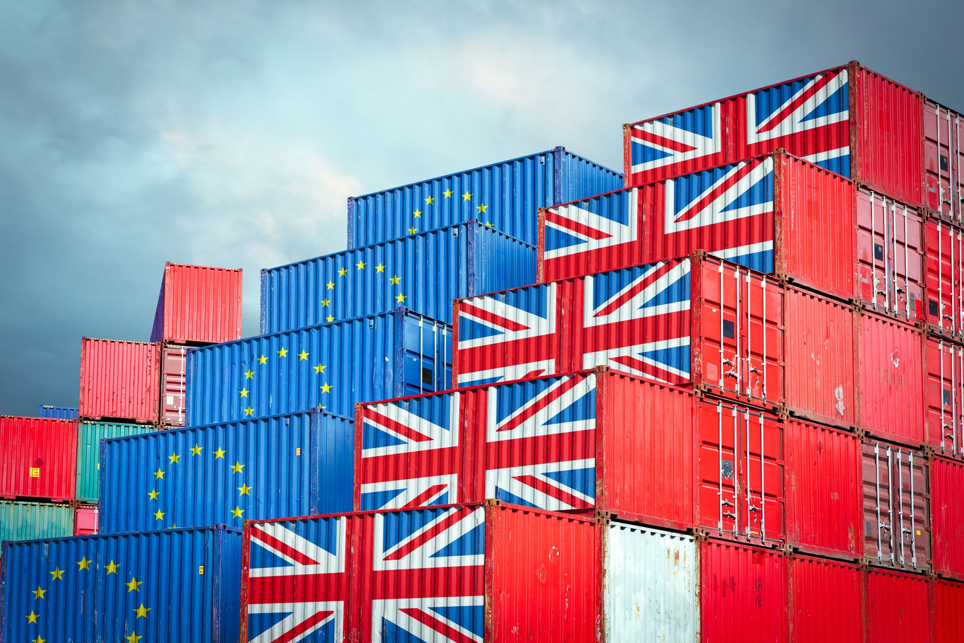EU and British cargo containers
